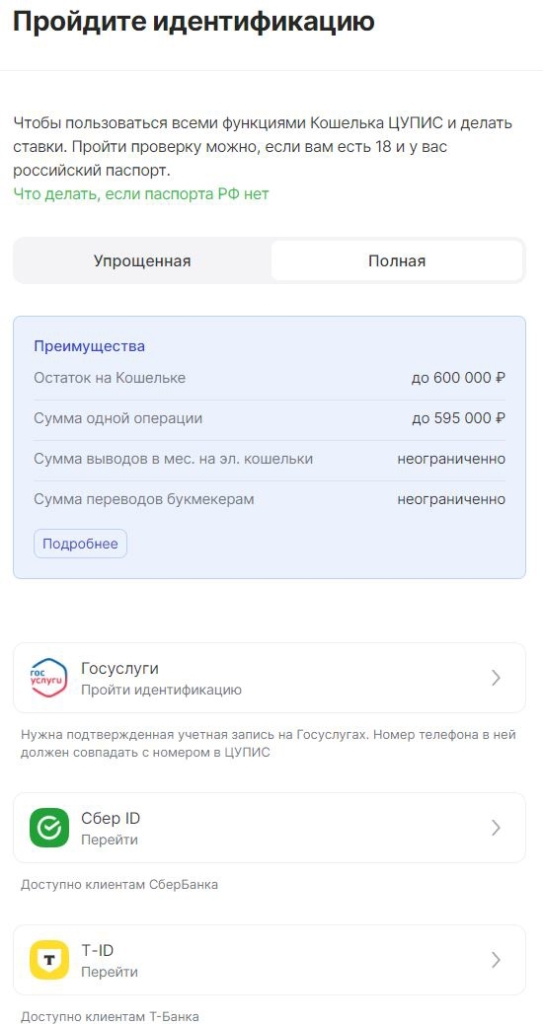 Идентификация через Госуслуги
