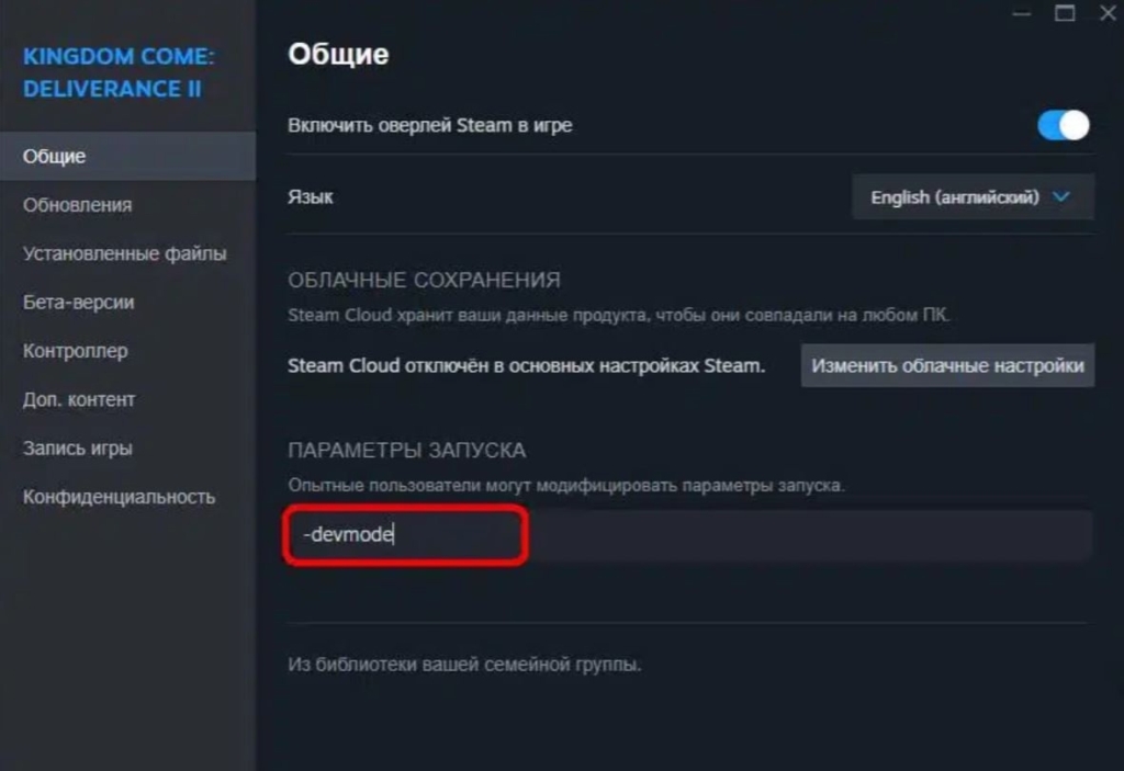 Консоль разработчика в Kingdom Come: Deliverance 2